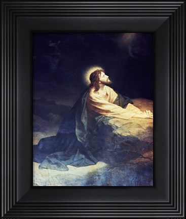 Framed Christ in the Garden of Gethsemane Heinrich Hoffmann (1824-1911 German) Print