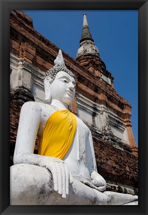 Framed Close up of Buddha statue, Ayutthaya, Thailand Print