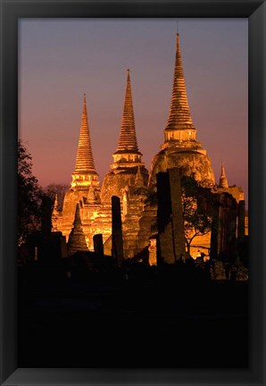 Framed Wat Phra Si Sanphet Temple , Ayutthaya, Thailand Print