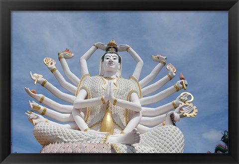 Framed Thailand, Ko Samui, Wat Plai Laem, Kwan Yin Print