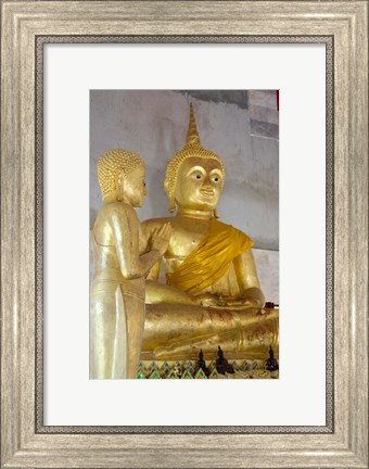 Framed Golden Buddha statue at Khunaram Temple, Island of Ko Samui, Thailand Print