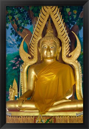 Framed Thailand, Ko Samui, Golden Buddha, Prayer House Print