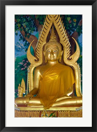 Framed Thailand, Ko Samui, Golden Buddha, Prayer House Print