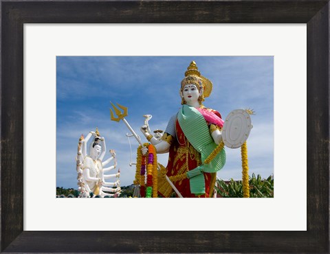 Framed Wat Plai Laem, Ko Samui, Thailand Print