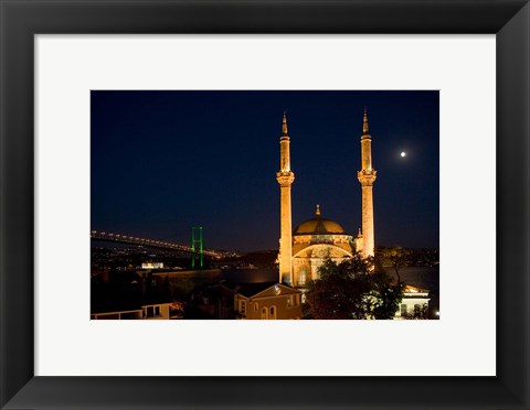 Framed Mecidiye Mosque, Bosphorus Bridge, Ortakoy, Istanbul Print