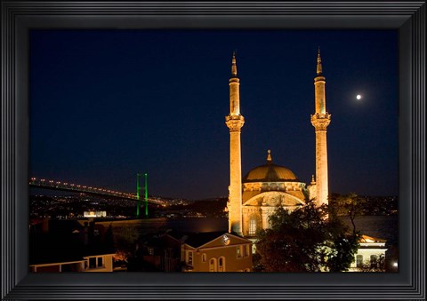 Framed Mecidiye Mosque, Bosphorus Bridge, Ortakoy, Istanbul Print