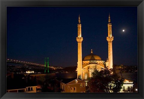 Framed Mecidiye Mosque, Bosphorus Bridge, Ortakoy, Istanbul Print