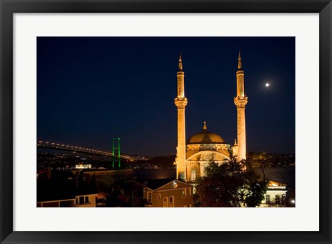 Framed Mecidiye Mosque, Bosphorus Bridge, Ortakoy, Istanbul Print