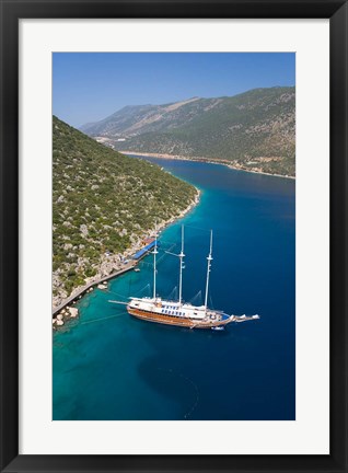 Framed Turkish Yacht, Fethiye bay, Turkey Print