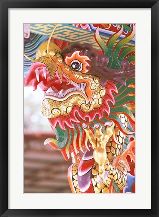 Framed Thailand, Bangkok Dragon in chinese temple Print