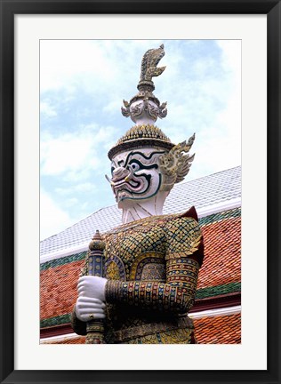 Framed Close-up of Statue at Emerald Palace in Grand Palace, Bangkok, Thailand Print