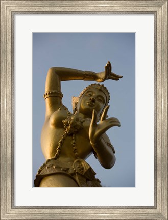 Framed Golden Deity Sculpture, Thailand Print