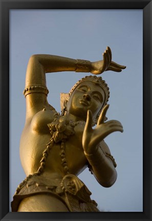 Framed Golden Deity Sculpture, Thailand Print