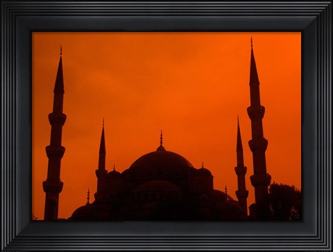 Framed Blue Mosque at Sunset, Istanbul, Turkey Print