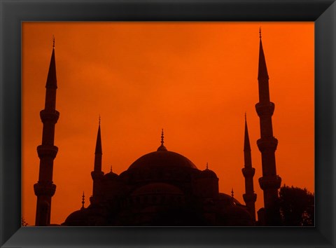 Framed Blue Mosque at Sunset, Istanbul, Turkey Print