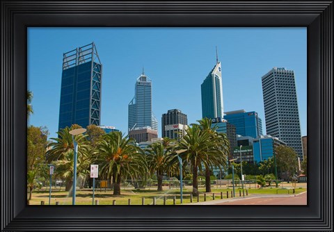 Framed Skyline of new buildings, Perth, Western Australia Print