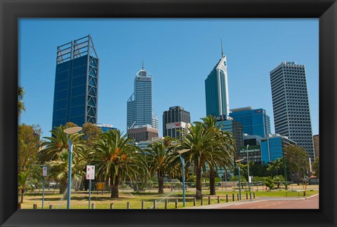 Framed Skyline of new buildings, Perth, Western Australia Print