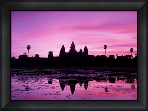 Framed View of Temple at Dawn, Angkor Wat, Siem Reap, Cambodia Print