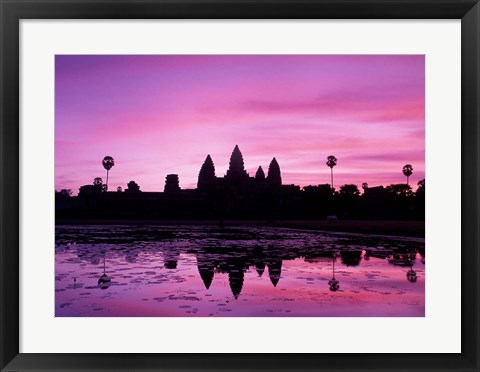 Framed View of Temple at Dawn, Angkor Wat, Siem Reap, Cambodia Print