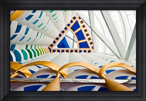 Framed Abstract of pillars at Burj Al Arab, Dubai, United Arab Emirates Print