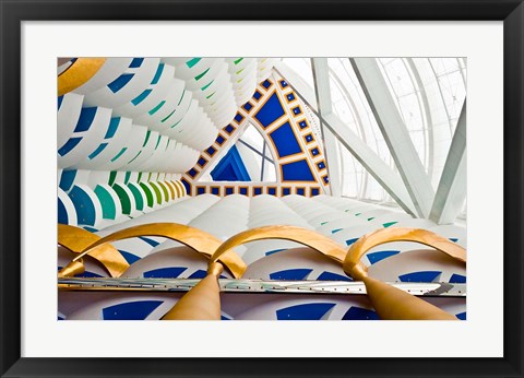 Framed Abstract of pillars at Burj Al Arab, Dubai, United Arab Emirates Print