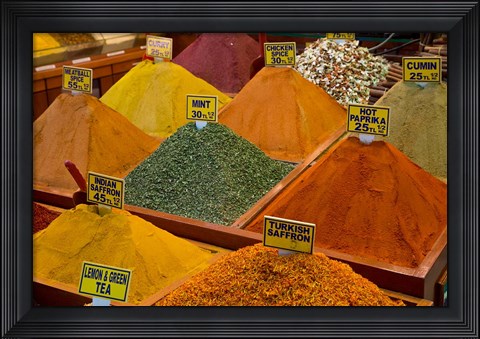 Framed Items for sale in Spice Market, Istanbul, Turkey Print