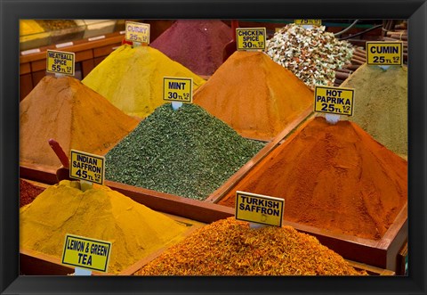 Framed Items for sale in Spice Market, Istanbul, Turkey Print