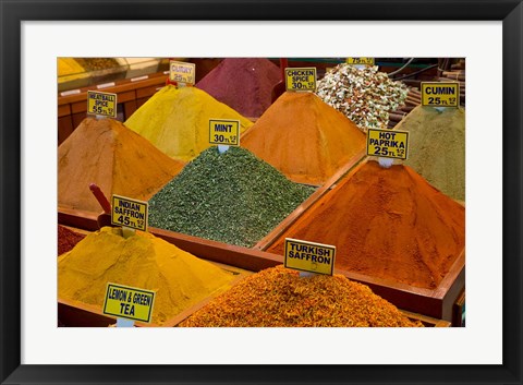 Framed Items for sale in Spice Market, Istanbul, Turkey Print