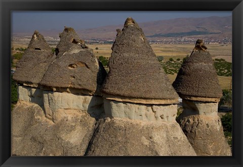 Framed Ash and Basalt Formations, Cappadoccia, Turkey Print