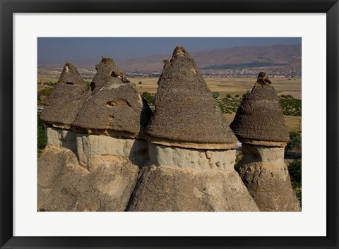 Framed Ash and Basalt Formations, Cappadoccia, Turkey Print