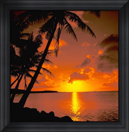 Framed Ocean View at Sunset, Australia Print