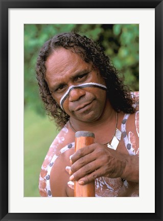 Framed Australia, Queensland, Caims, Aboriginal, Didgeridoo Print