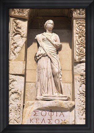 Framed Statue in Historical Wall at Ruins of Ephesus, Turkey Print