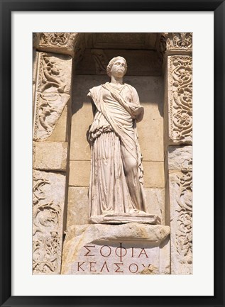 Framed Statue in Historical Wall at Ruins of Ephesus, Turkey Print