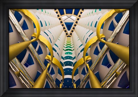 Framed Architectural details inside Burj Al Arab Hotel, Dubai, United Arab Emirates Print