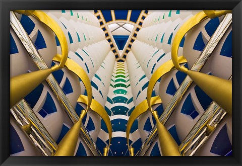 Framed Architectural details inside Burj Al Arab Hotel, Dubai, United Arab Emirates Print