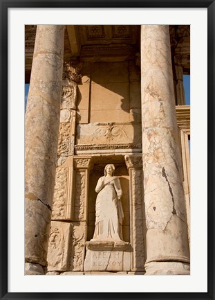 Framed Turkey, Kusadasi, Ephesus, Celsus Library statue detail Print