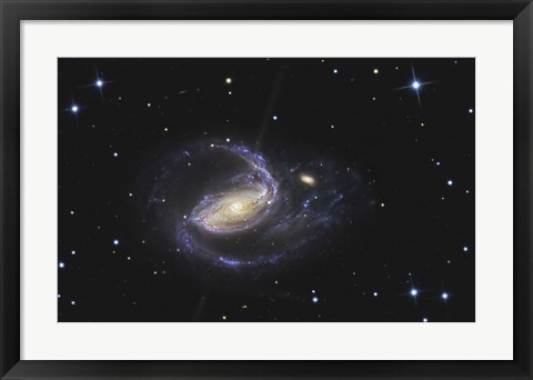 Framed NGC 1097, Barred Spiral Galaxy in the Constellation Fornax Print