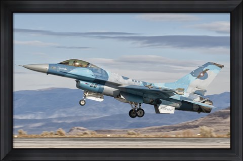 Framed F-16A Fighting Falcon, US Navy TOPGUN Naval Fighter Weapons School Print