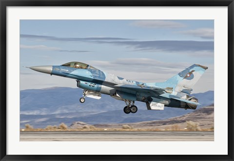 Framed F-16A Fighting Falcon, US Navy TOPGUN Naval Fighter Weapons School Print