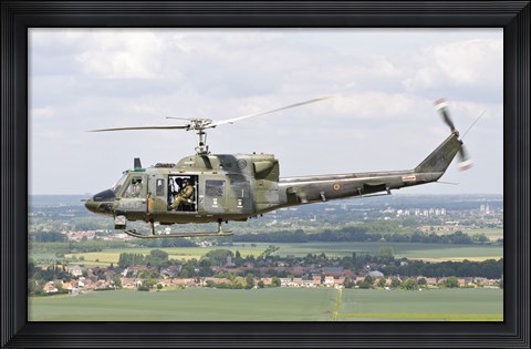 Framed Italian Air Force AB-212 ICO helicopter over France Print