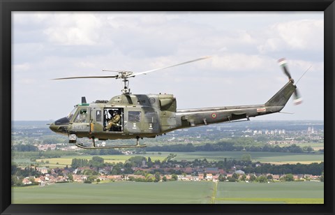 Framed Italian Air Force AB-212 ICO helicopter over France Print