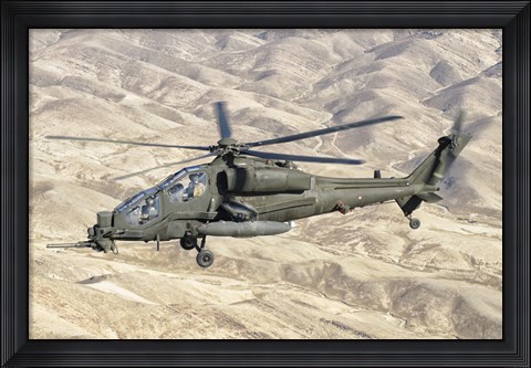 Framed Italian Army AW-129 Mangusta over Afghanistan Print