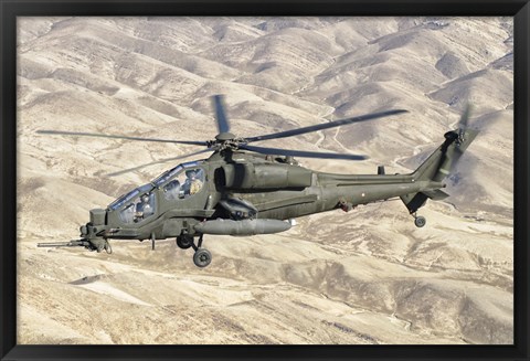 Framed Italian Army AW-129 Mangusta over Afghanistan Print