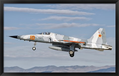 Framed Side view of a F-5N Freedom Fighter aircraft Print