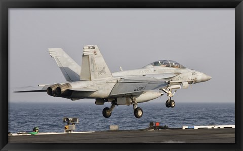 Framed F/A-18F Super Hornet Launches from the USS George HW Bush Print