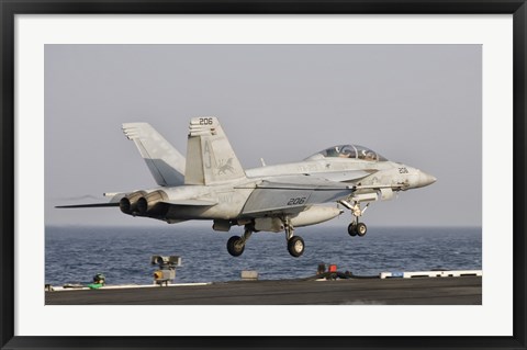 Framed F/A-18F Super Hornet Launches from the USS George HW Bush Print