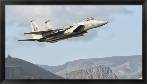 Framed US Air Force F-15C Eagle Over Spain Print