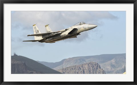 Framed US Air Force F-15C Eagle Over Spain Print