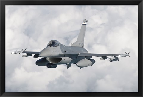 Framed F-16 from the Colorado Air National Guard in flight over Brazil Print